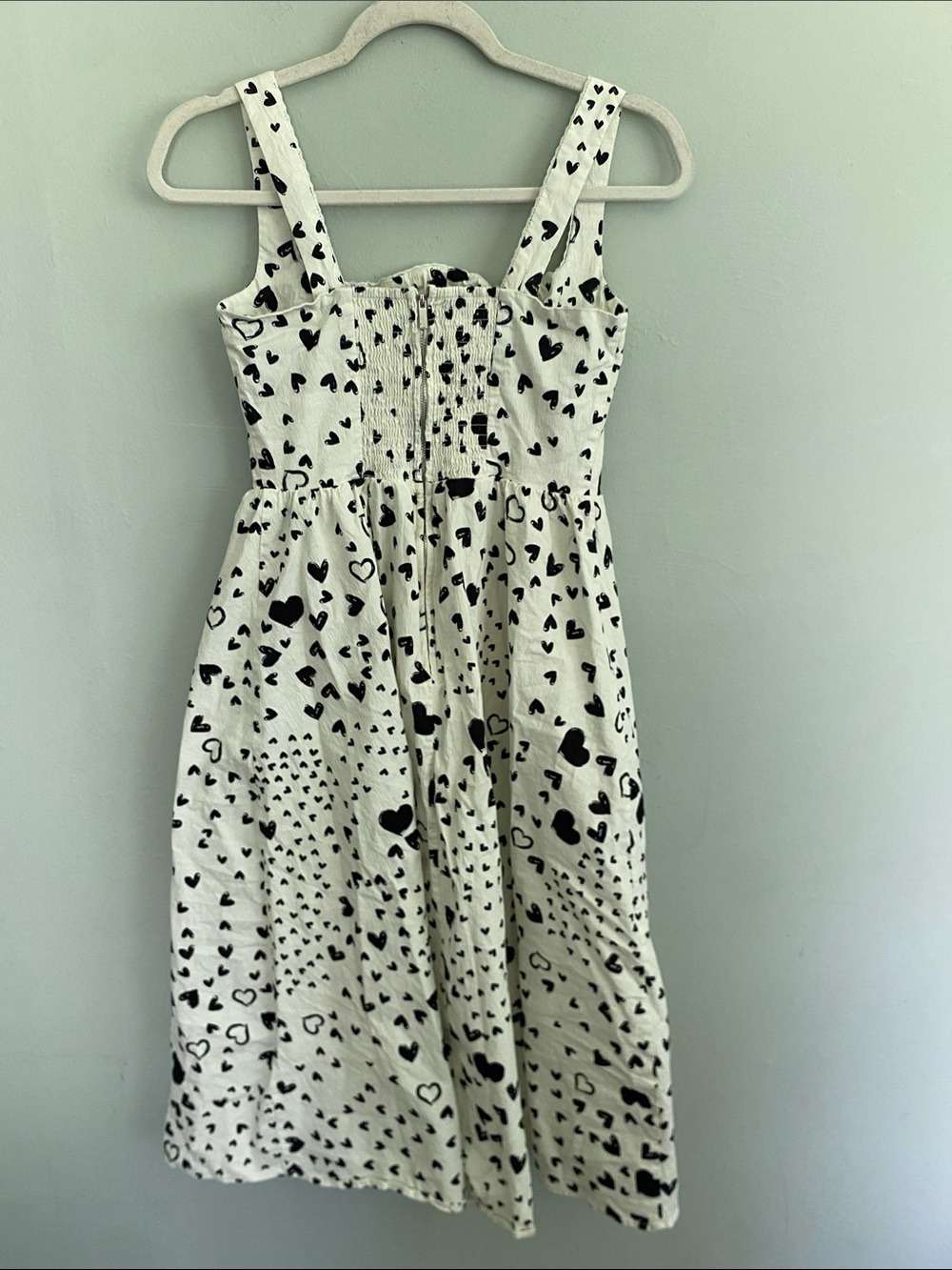 Avec Les Filles Women’s White Midi Dress with Black Heart Print Size 6 - Picture 6 of 11
